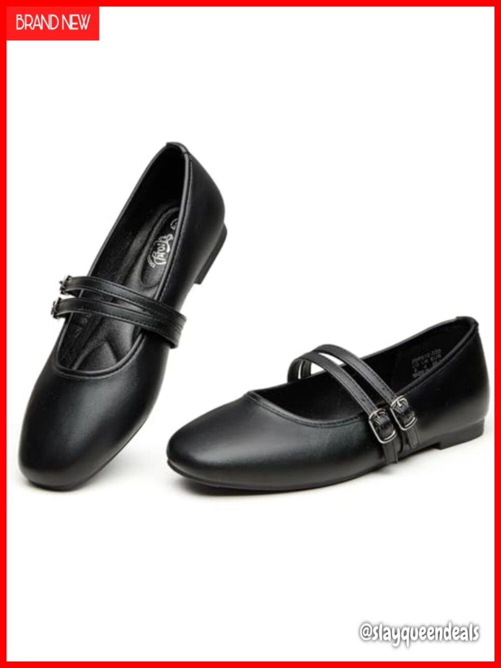 Mary Jane Flats Women Square Toe Buckle Strap Comfortable Slip On Dressy Ballet